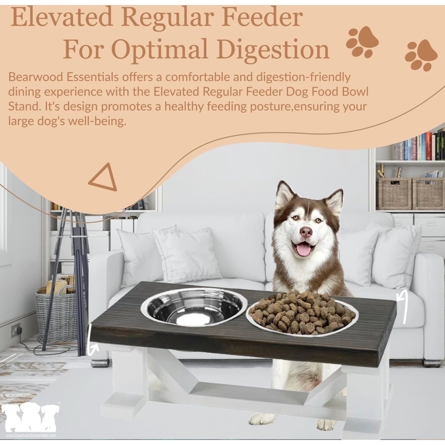Bearwood Essentials Farmhouse Elevated Dog Feeder - Image 5
