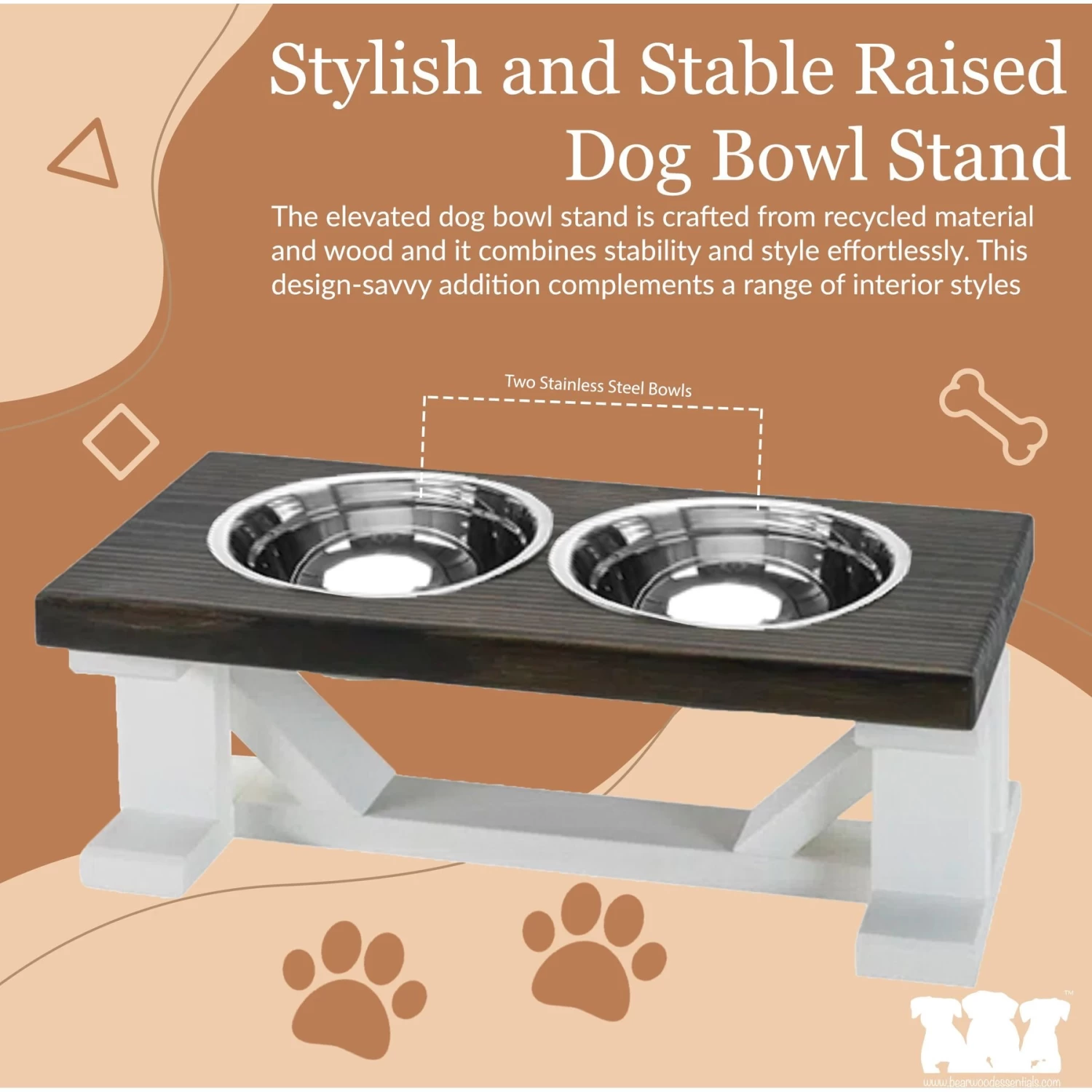 Bearwood Essentials Farmhouse Elevated Dog Feeder - Image 6