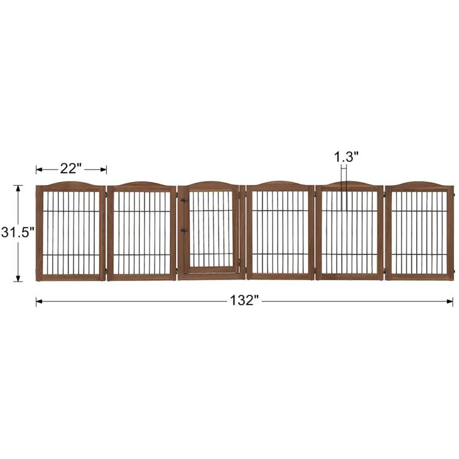 Unipaws 6 Panel Wire Dog Playpen Freestanding Pet Gate - Image 4