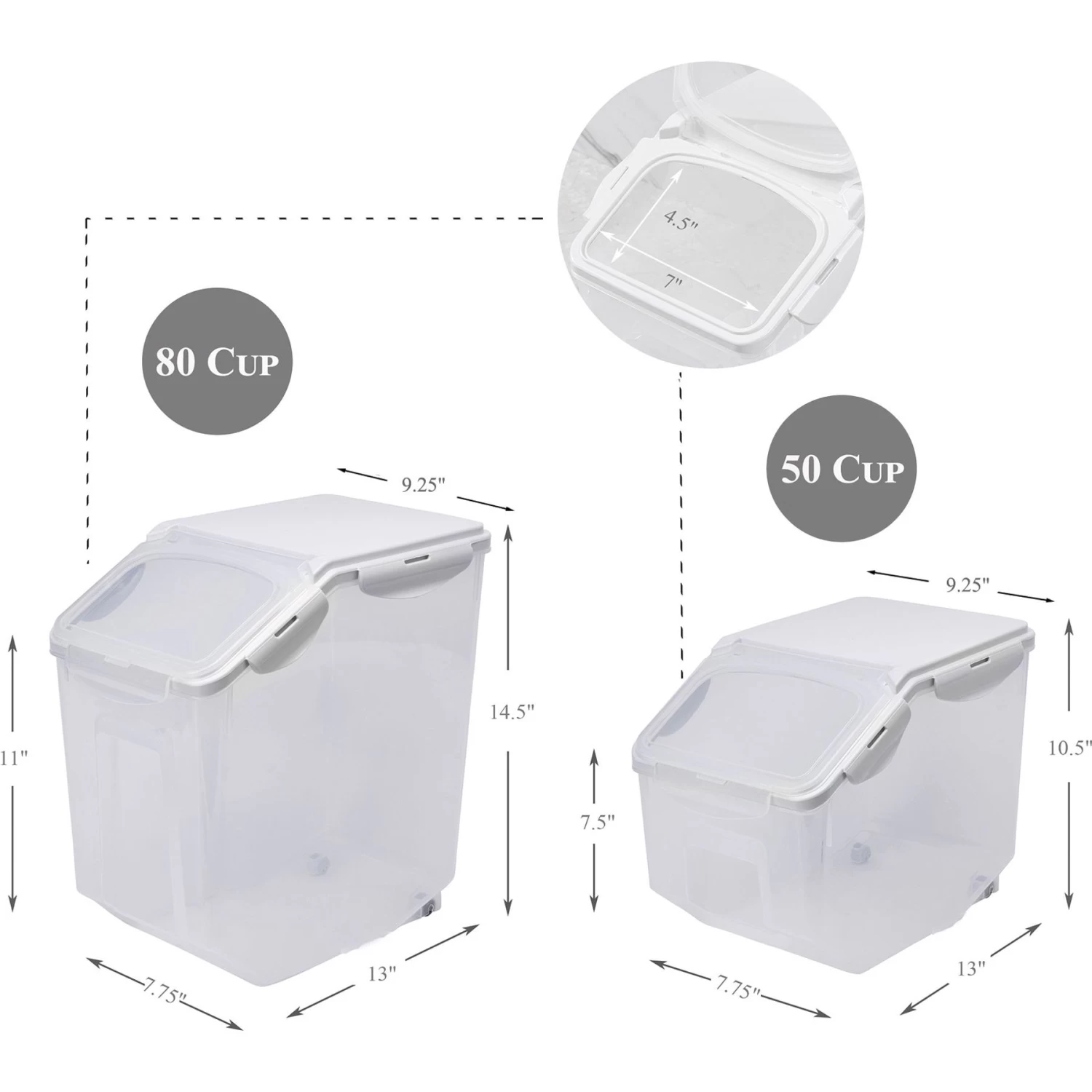 Hanamya BPA Free Pet Food Storage Container & Measuring Cup, White - Image 4