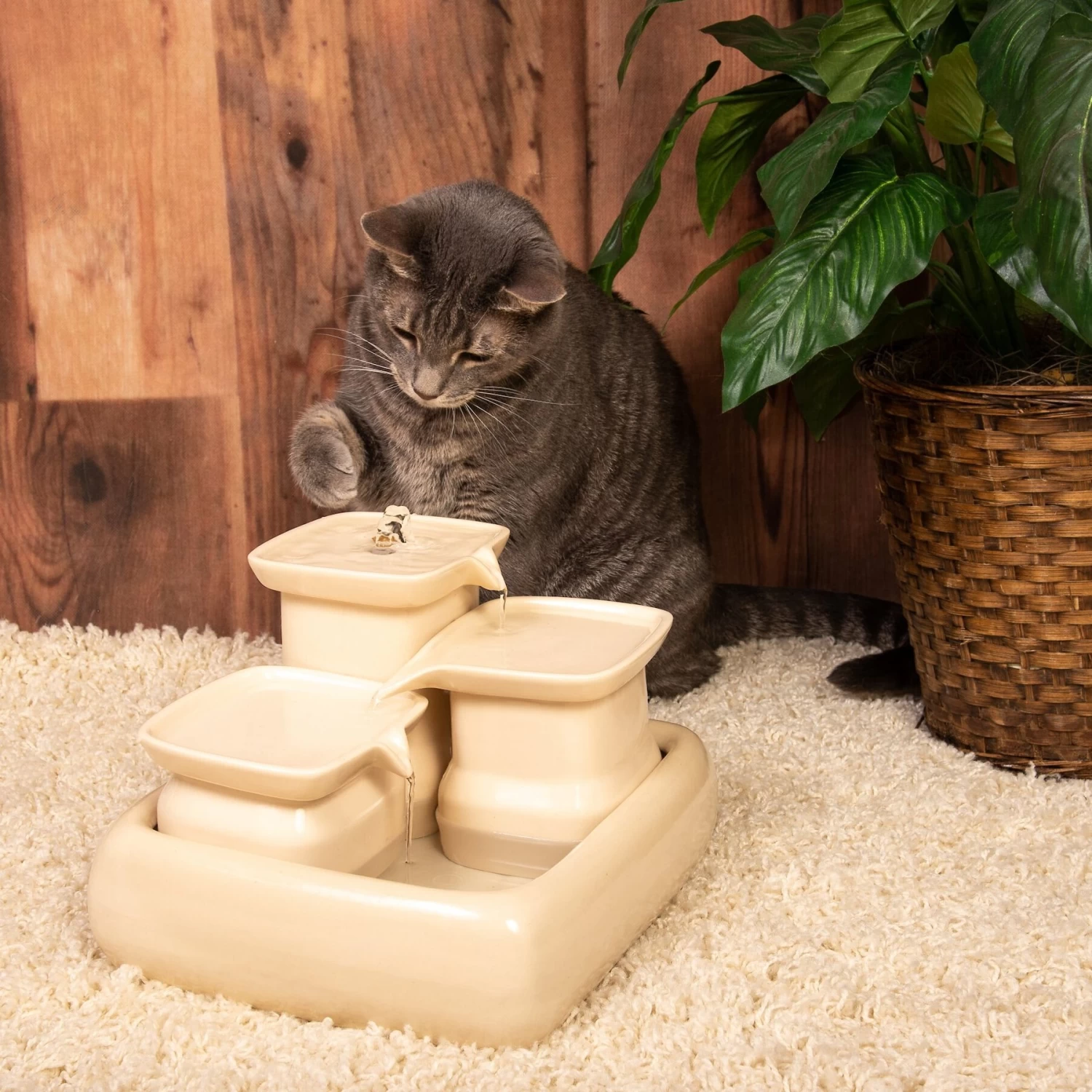 Miaustore Dog & Cat Ceramic Water Fountain, 115-oz - Image 4