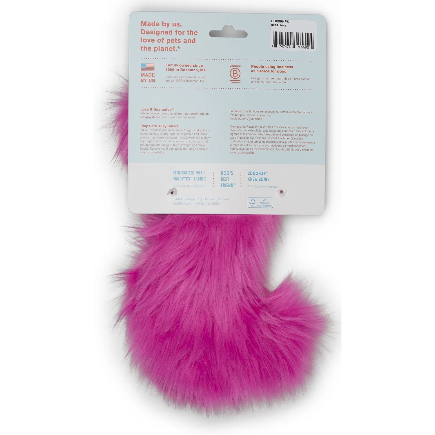 West Paw Geraldine Squeaky Stuffing-Free Plush Dog Toy - Image 5