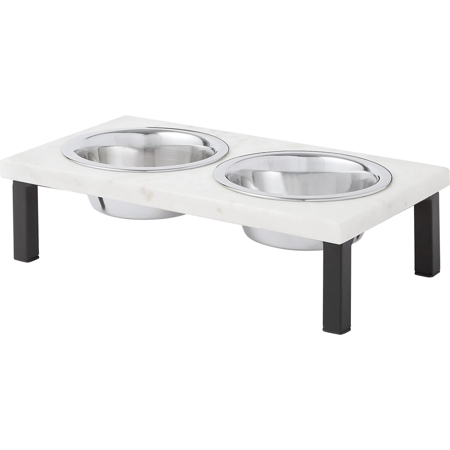 Frisco Marble Elevated Stainless Steel Double Diner Dog & Cat Bowls