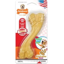 Nylabone Power Chew Curvy Dental Chew Toy For Dogs Peanut Butter