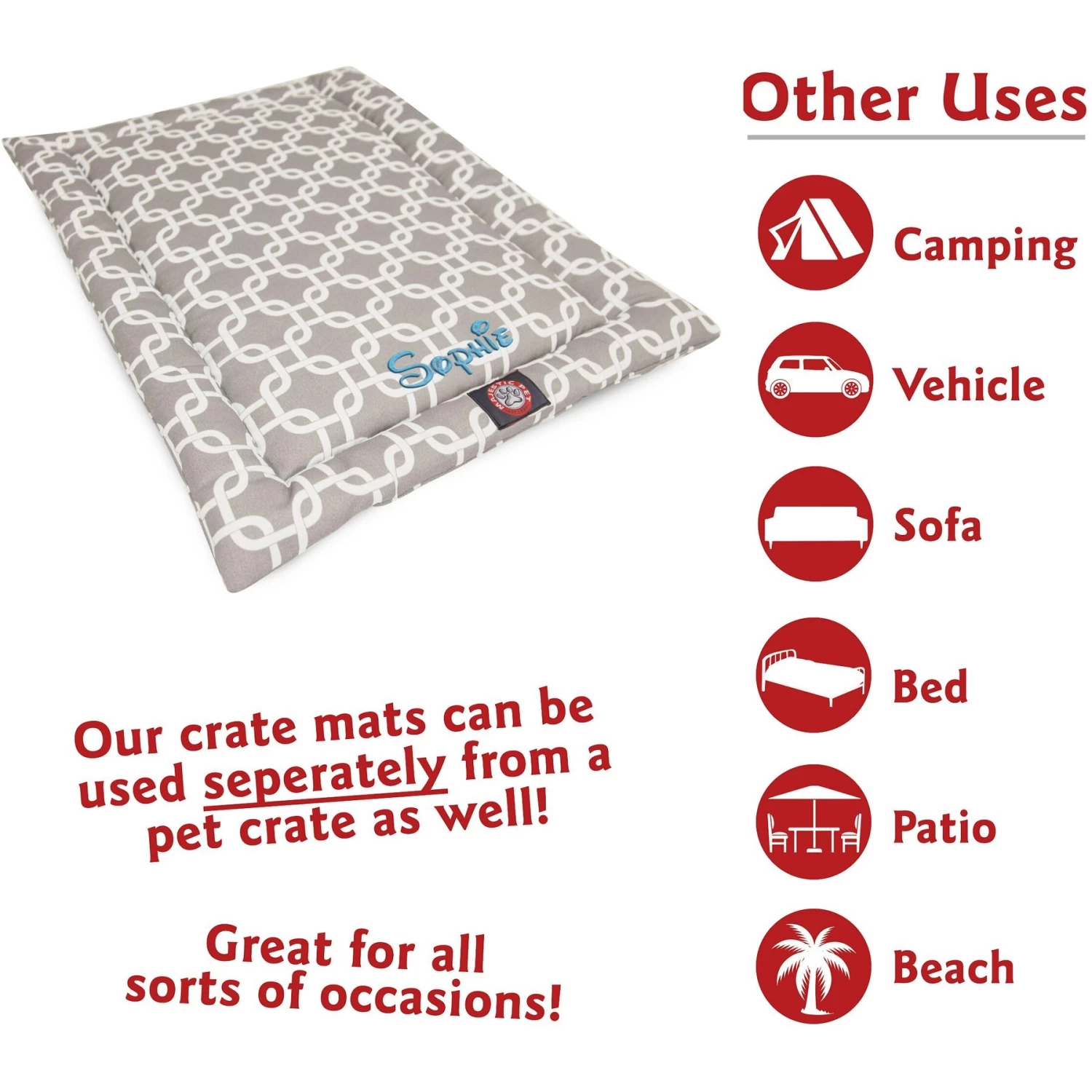 Majestic Pet Links Personalized Dog Crate Mat - Image 2