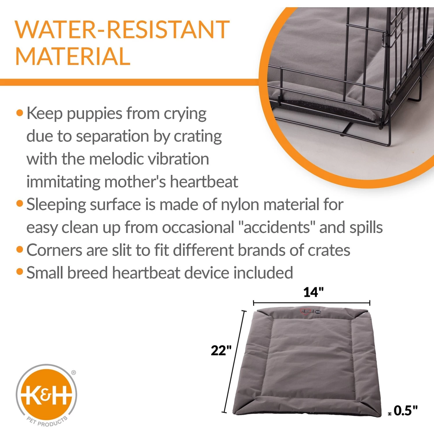 K&H Pet Products Mother's Heartbeat Puppy Crate Pad - Image 2