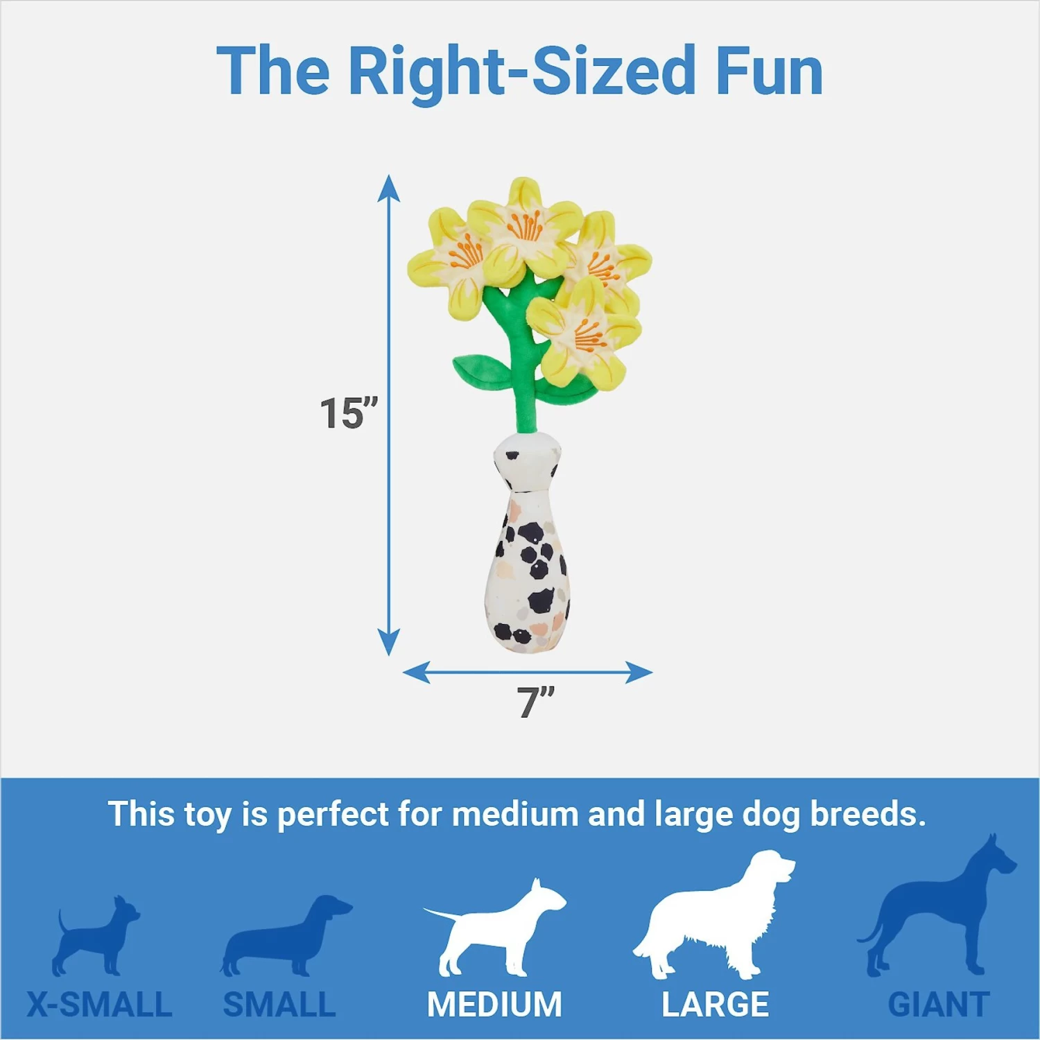 Frisco Brunch Flowers Plush Squeaky Dog Toy - Image 2