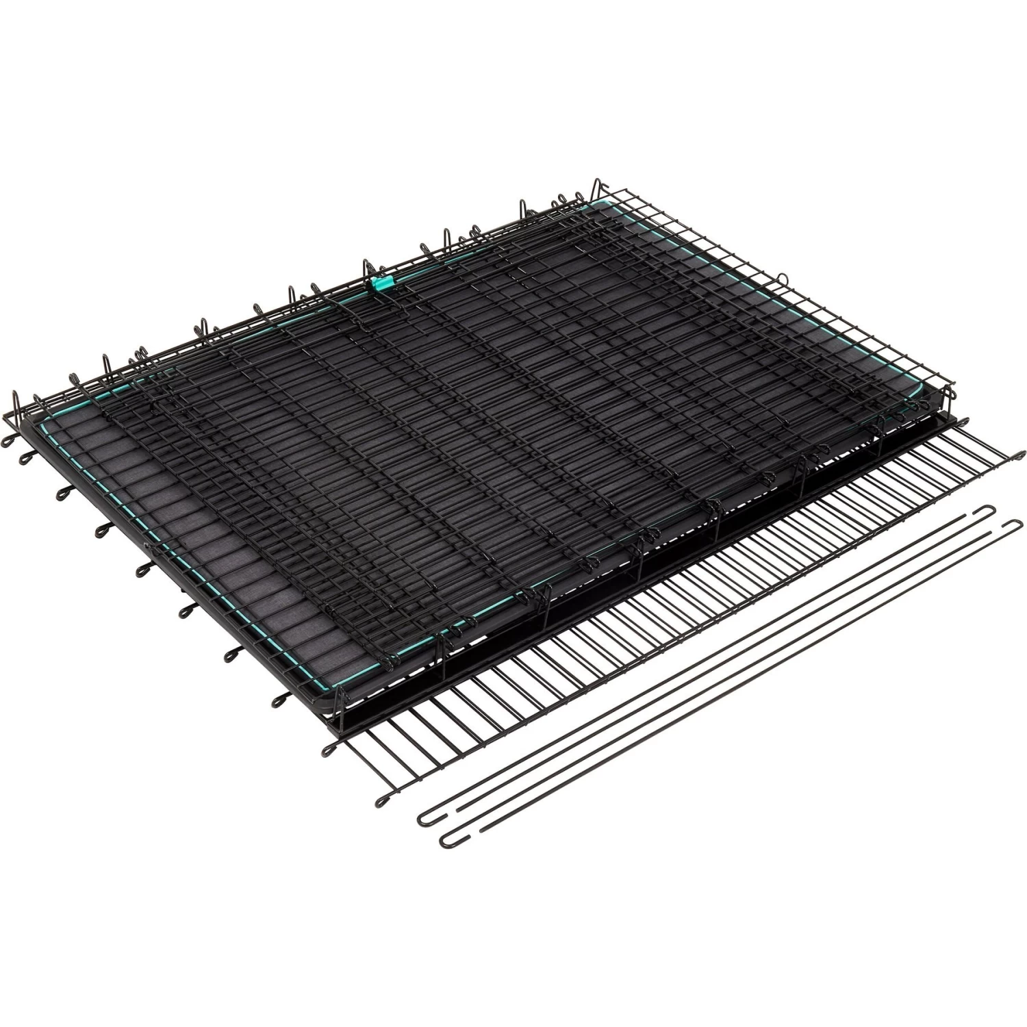 Frisco Heavy Duty Enhanced Lock Sliding Double Door Fold & Carry Wire Dog Crate & Mat Kit, 54 Inch - Image 4