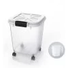 Hanamya BPA Free Pet Food Storage Container & Measuring Cup, White & Grey