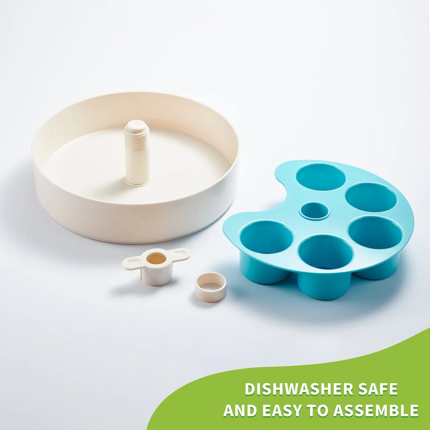 Pet Dream House SPIN Medium Level Palette Non-Skid Plastic Interactive Slow Feeder Dog Bowl, Blue - Image 6