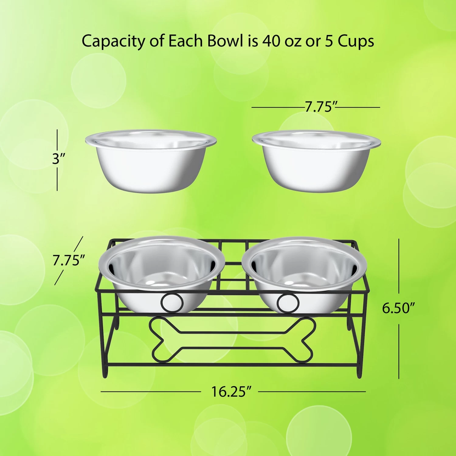 Pet Adobe Modern Double Elevated Dog Bowl - Image 2