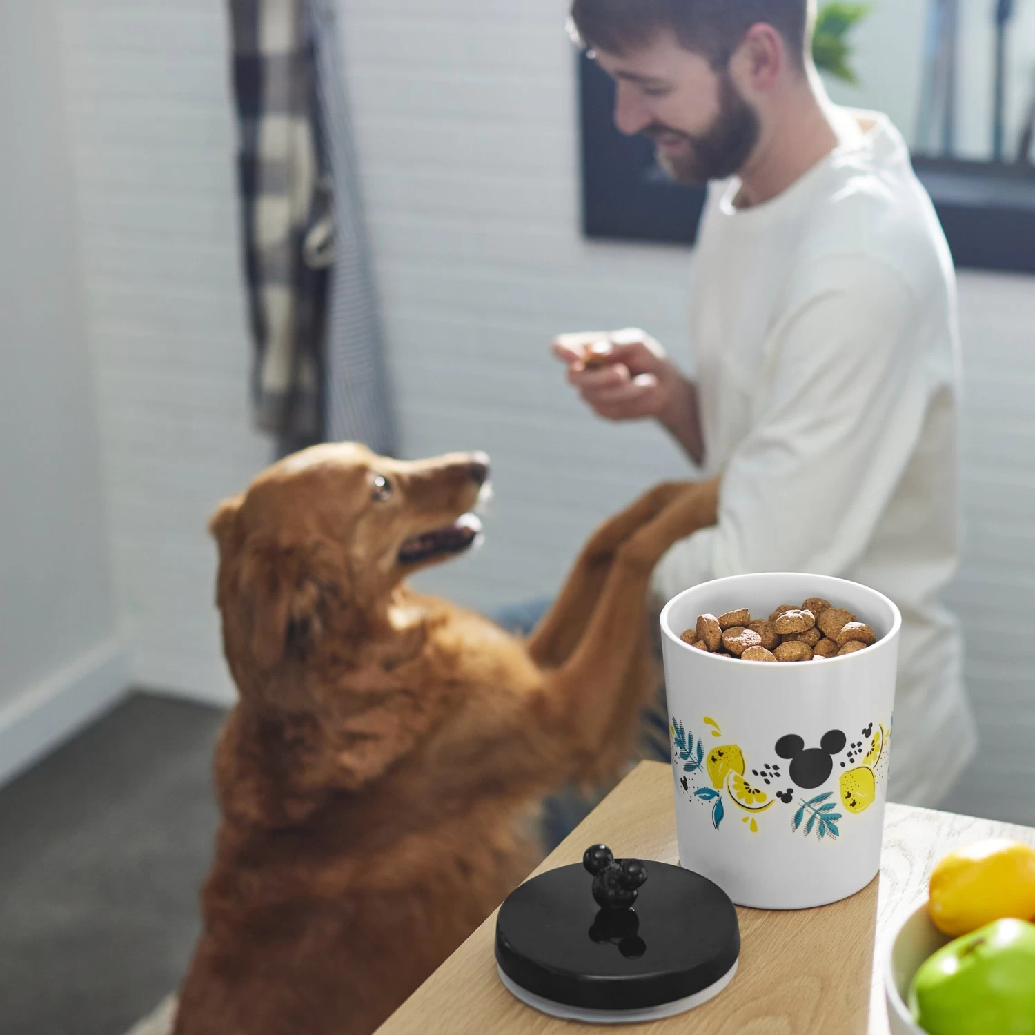 Disney Mickey Mouse Lemon Melamine Dog & Cat Treat Jar - Image 3