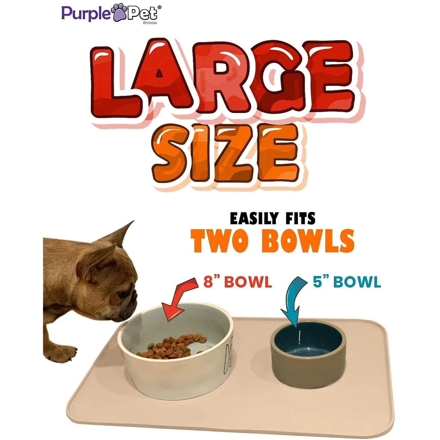 IPrimio Paw Print Dog & Cat Feeding Mat, X-Large - Image 5