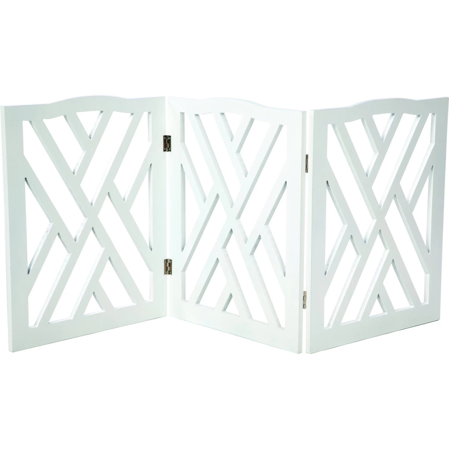 Etna White Lattice Wooden Dog Gate - Image 2