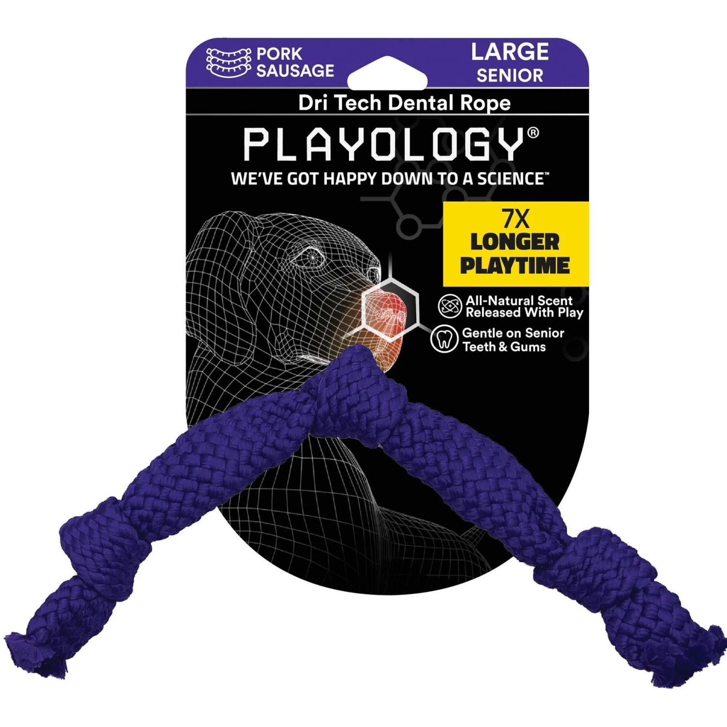 Playology All Natural Pork Sausage Scented Dri-Tech Dental Rope Dog Toy