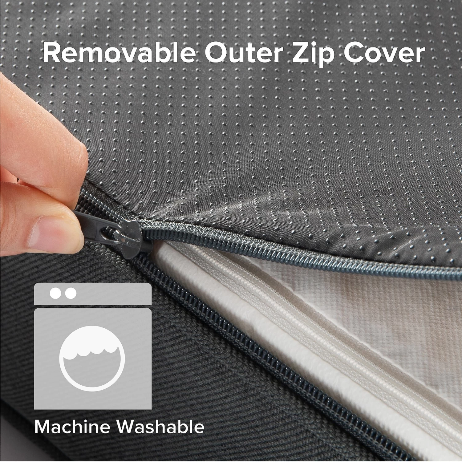 Zinus Green Tea Dog Bed, Dark Grey, 4-in - Image 5