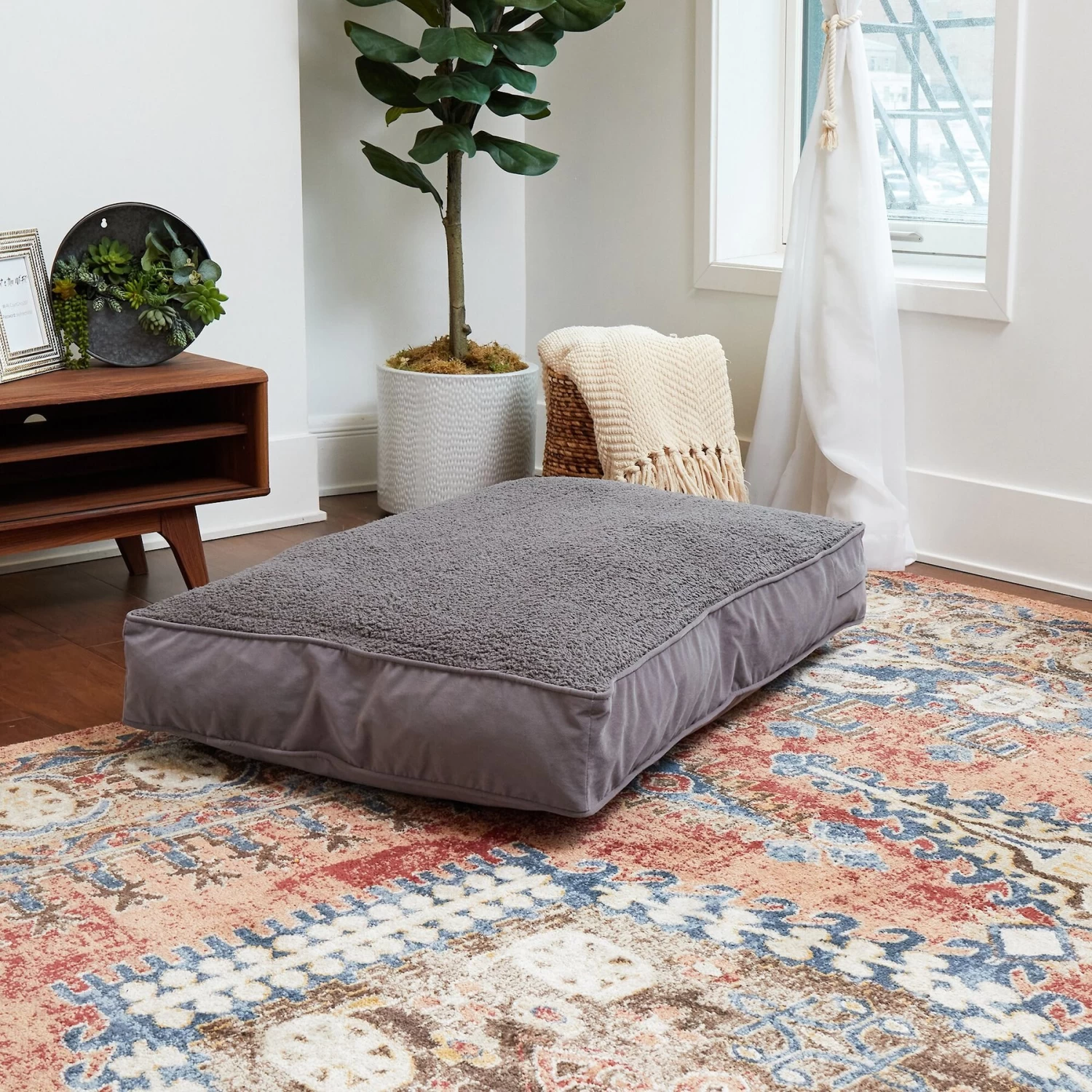 Happy Hounds Bailey Removable Cover Rectangle Pillow Dog Bed, Gray - Image 5