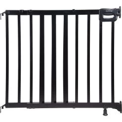 Summer Deluxe Stairway Simple To Secure Wooden Dog Gate, Black