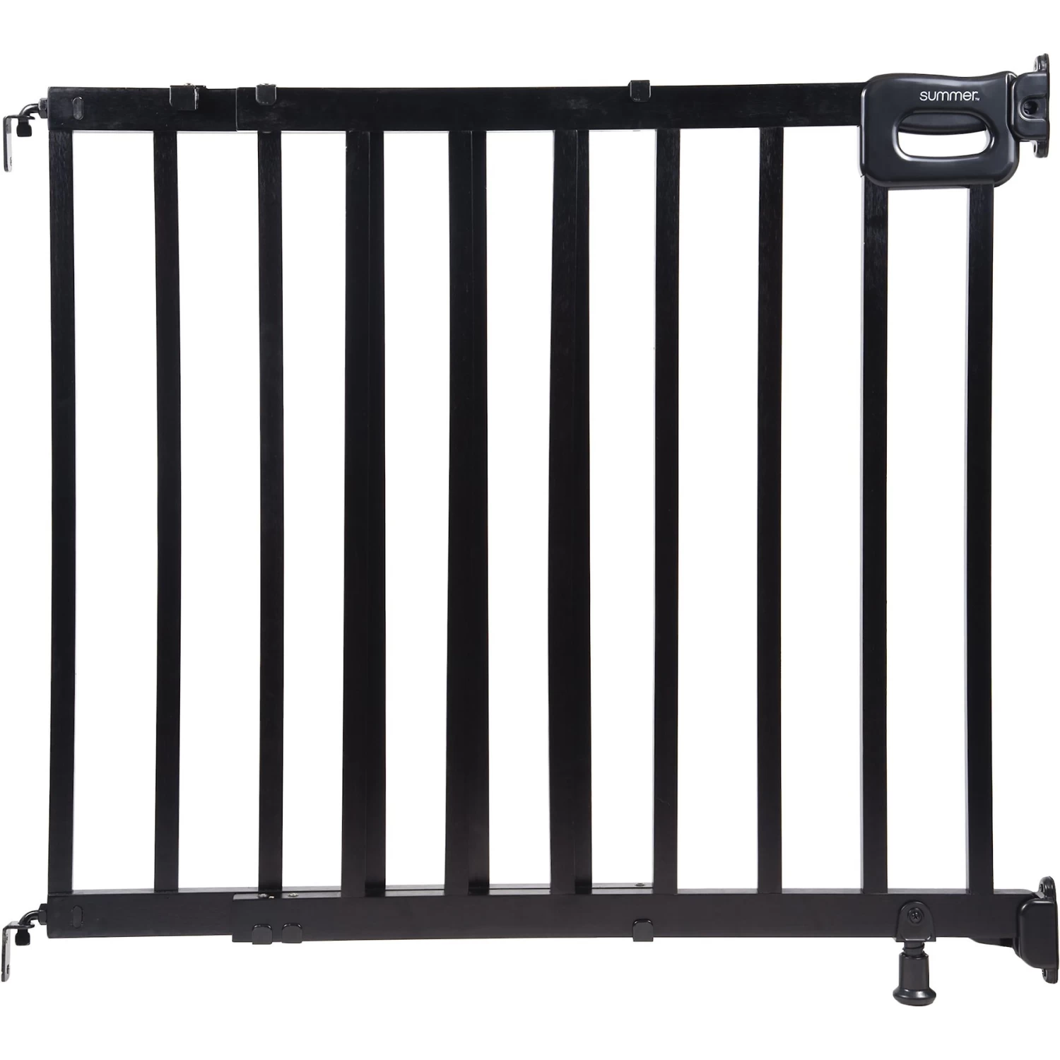 Summer Deluxe Stairway Simple To Secure Wooden Dog Gate, Black
