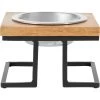 Frisco Premium Wood Elevated Single Dog & Cat Bowl