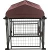 TRIXIE Deluxe Outdoor Dog Kennel With Cover & Secure Lock, Black/Burgundy