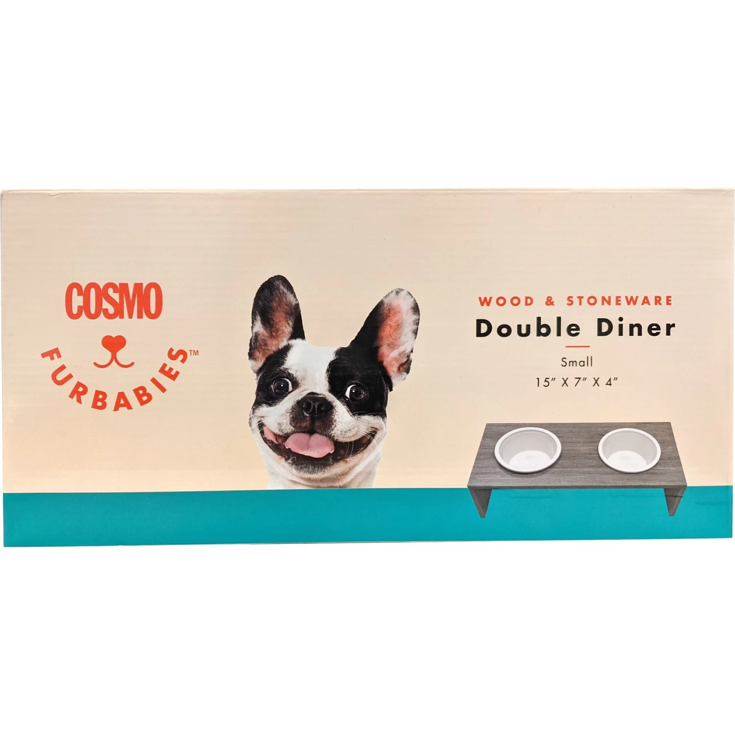 Cosmo Furbabies Double Dog & Cat Diner, Gray - Image 3