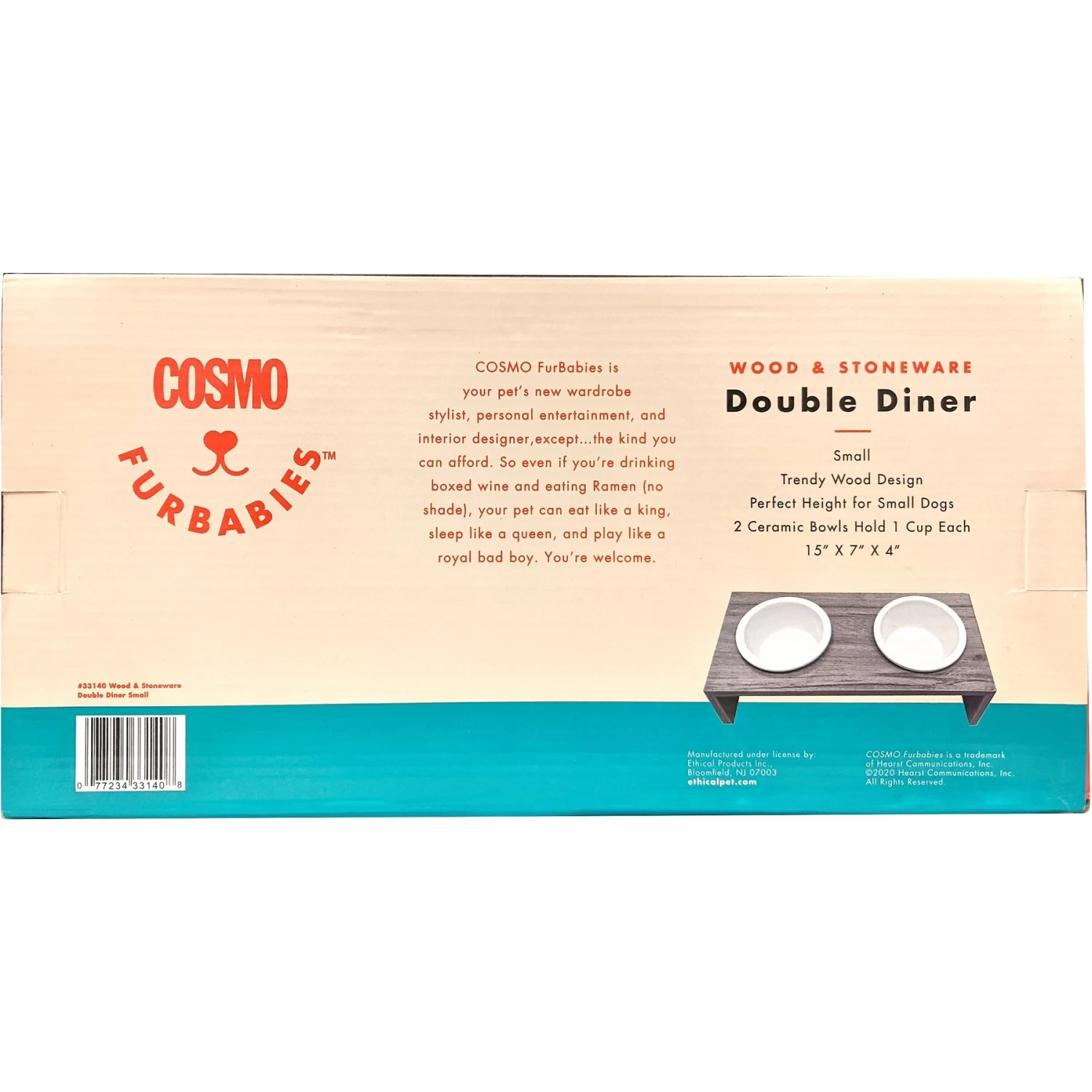 Cosmo Furbabies Double Dog & Cat Diner, Gray - Image 4