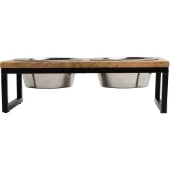 GF Pet Wood & Metal Cat & Dog Feeder