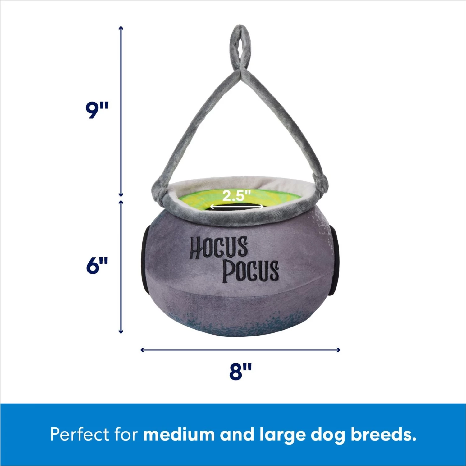 Disney Halloween Hocus Pocus Cauldron Hide & Seek Puzzle Plush Toy Squeaky Dog Toy - Image 2