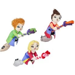 Disney Halloween Hocus Pocus Sanderson Sisters Plush With Rope Squeaky Dog Toy