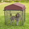 Two By Two The Hangout Expandable Steel Dog Kennel, Small, Black
