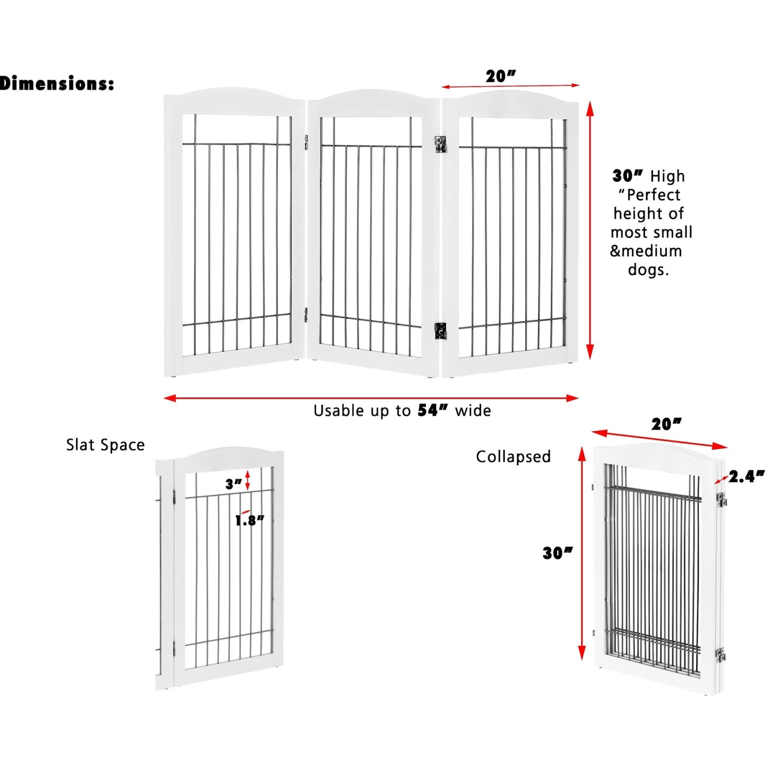 Spirich Freestanding Foldable Wire Dog Gate - Image 4