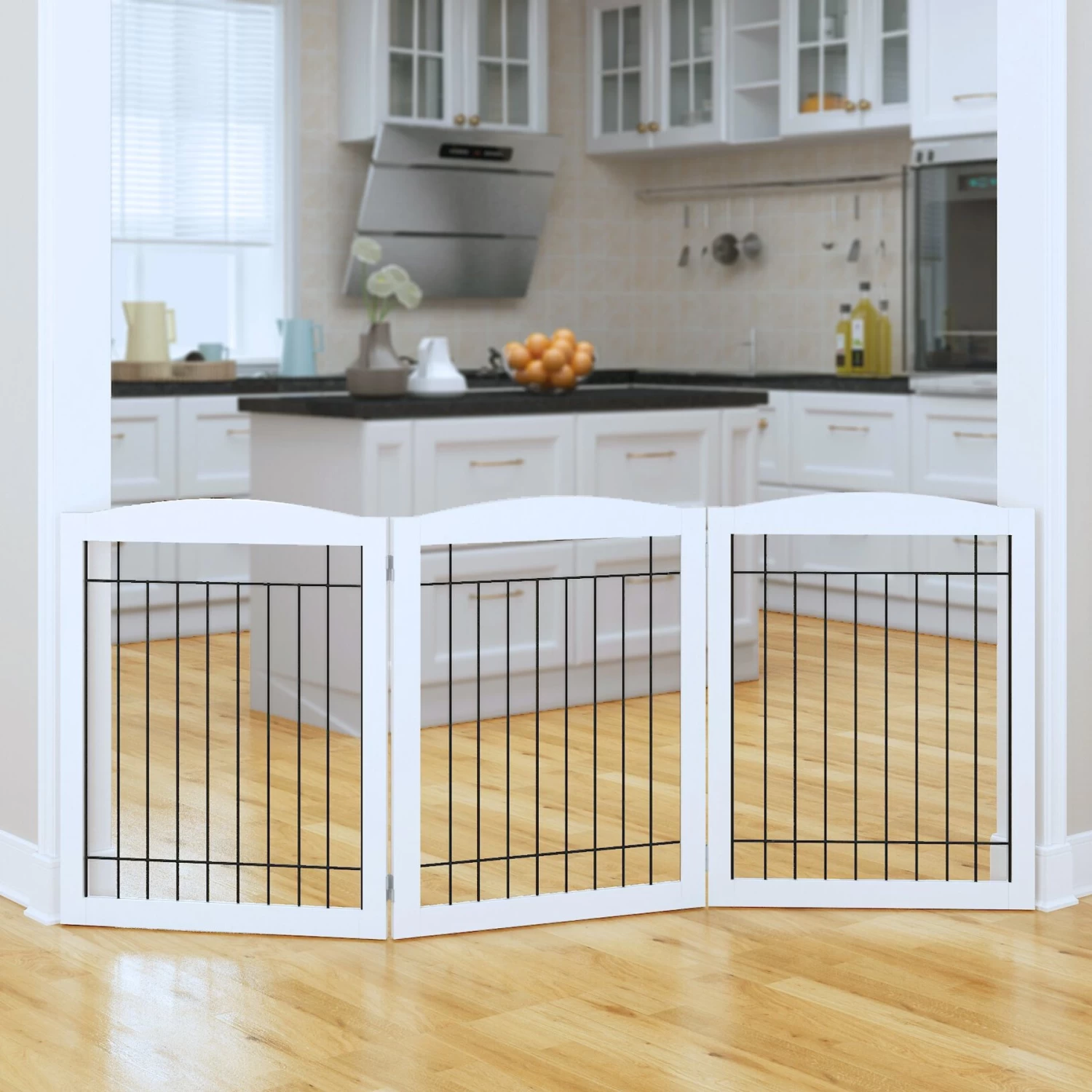 Pawland Freestanding Foldable Wire Dog Gate - Image 3