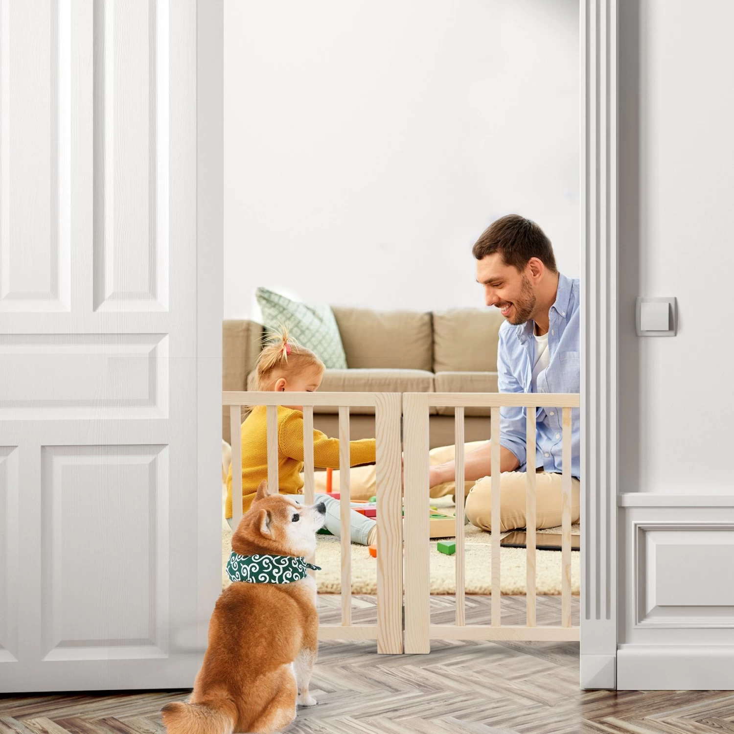 Coziwow By Jaxpety 3 Panel Freestanding Dog Gate - Image 2