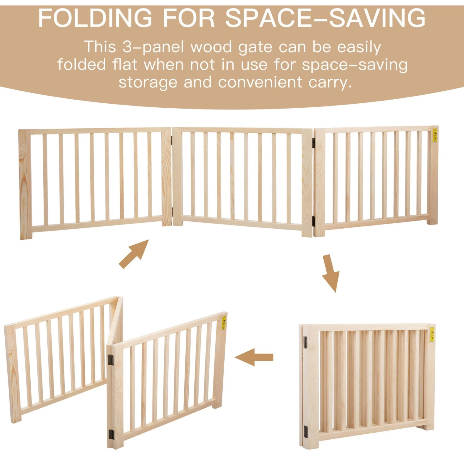 Coziwow By Jaxpety 3 Panel Freestanding Dog Gate - Image 7