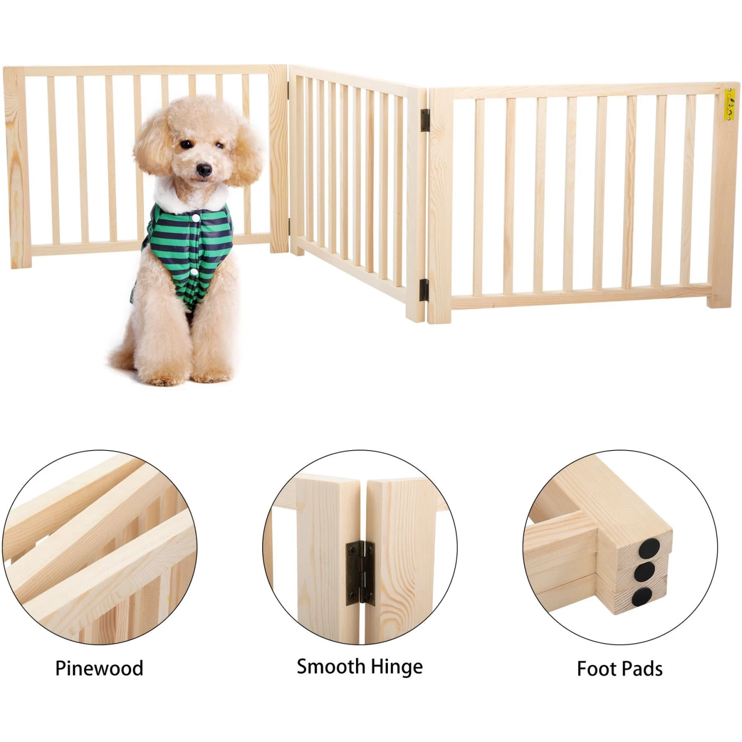 Coziwow By Jaxpety 3 Panel Freestanding Dog Gate - Image 8