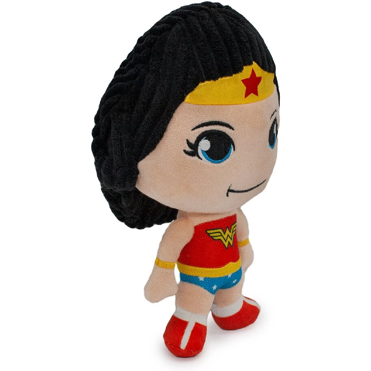 Buckle-Down Wonder Woman Full Body Standing Pose With Corduroy Hair Dog Plush Squeaker Toy - Image 2