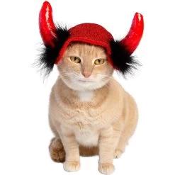 Pet Krewe Cat Devil Red Hat Dog Costume, One Size