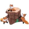 ZippyPaws Zippy Burrow Fox Stump Plush Dog Toy