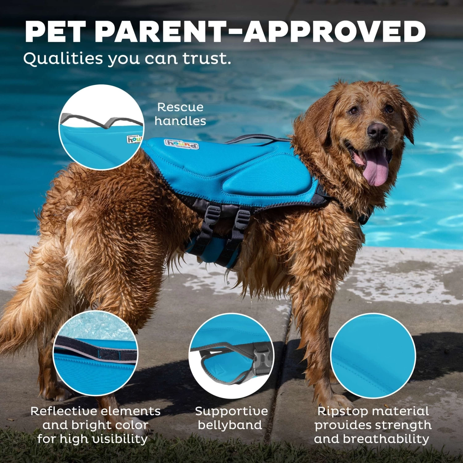 Outward Hound Dawson Swim Dog Life Jacket - Image 5