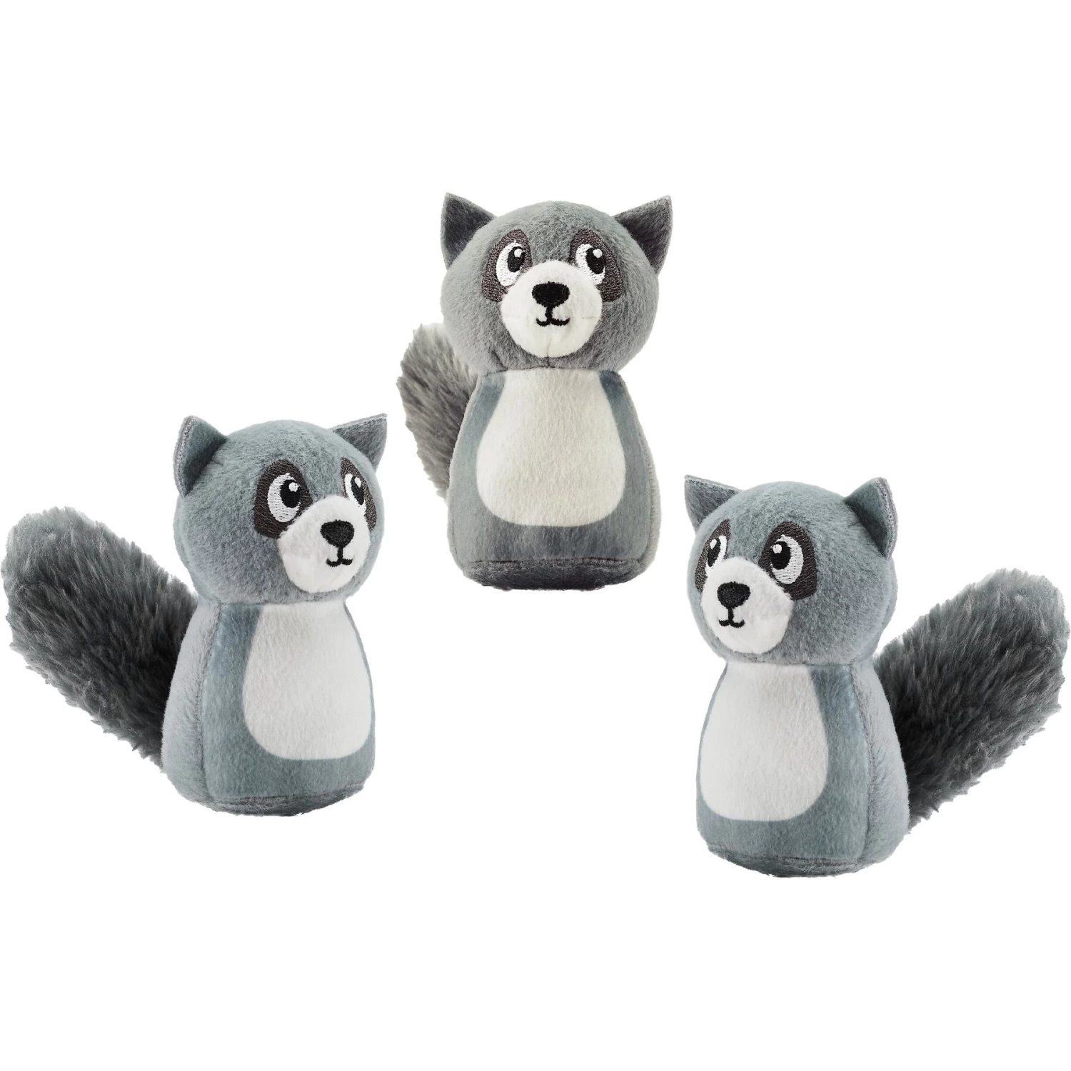 Outward Hound Squeakin' Racoon Hide A Puzzle Plush Dog Toy, 3 Count