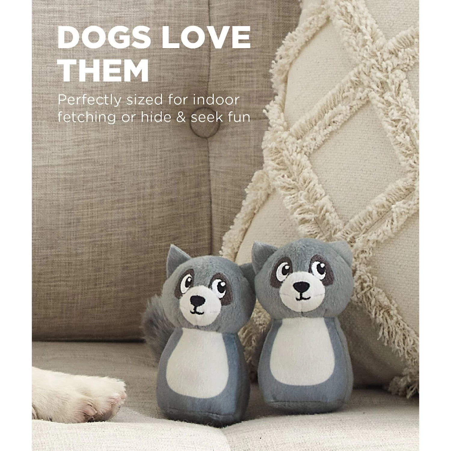 Outward Hound Squeakin' Racoon Hide A Puzzle Plush Dog Toy, 3 Count - Image 2