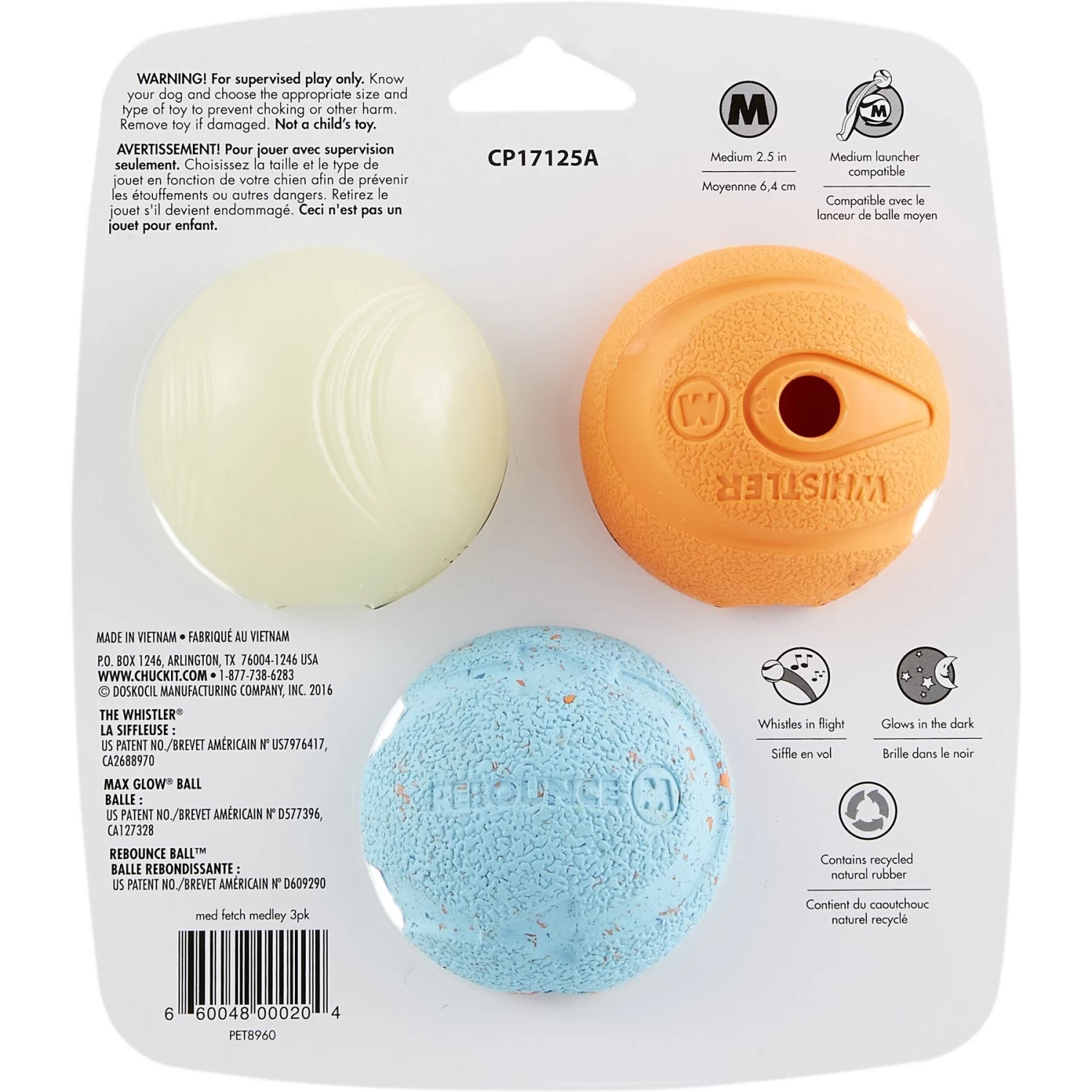 Chuckit! Fetch Ball Medley Triple Pack Dog Toy - Image 7