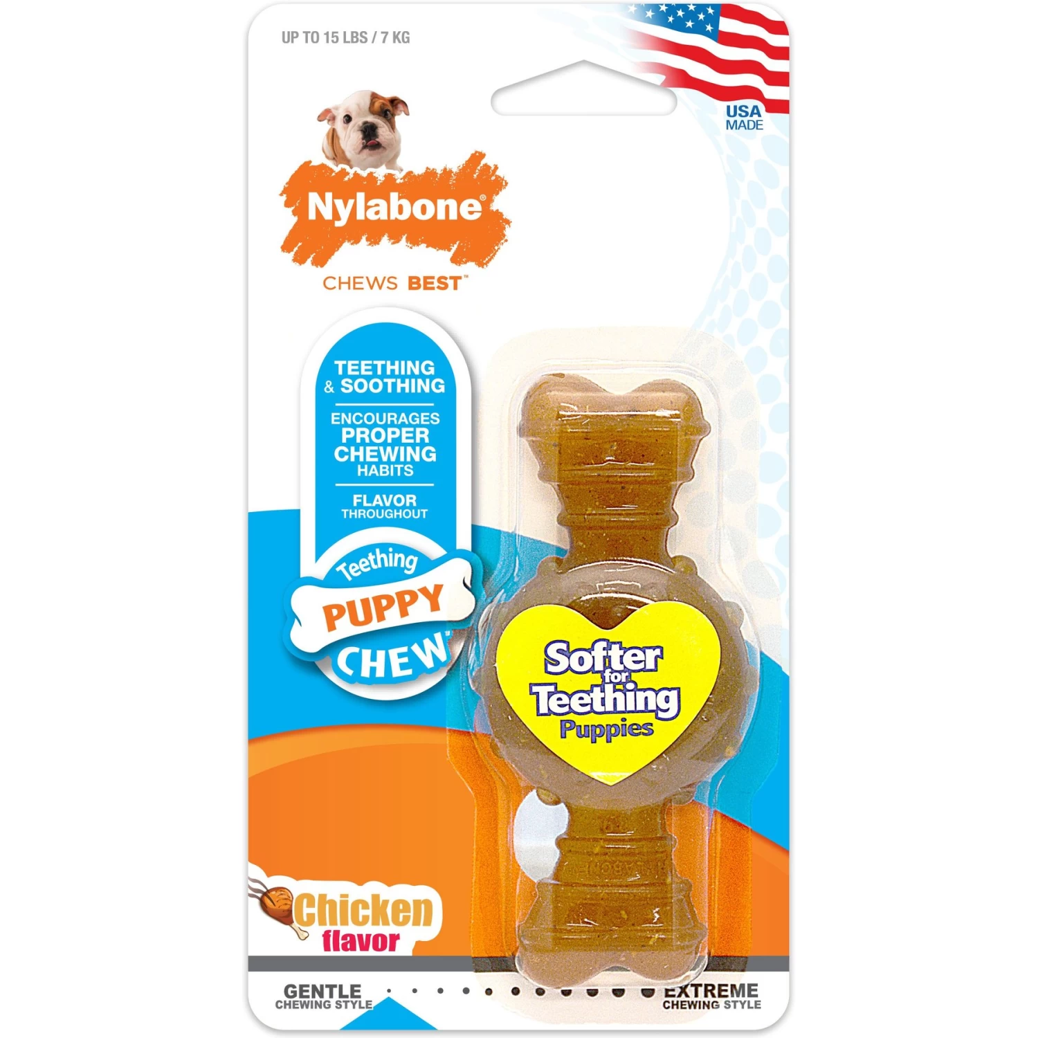 Nylabone Puppy Chew Ring Chicken Flavored Puppy Chew Toy