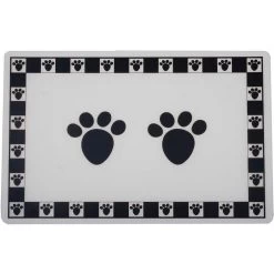 PetRageous Designs Pet Paws Placemat, Black