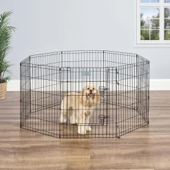 MidWest Wire Dog Exercise Pen With Step-Thru Door, Black E-Coat