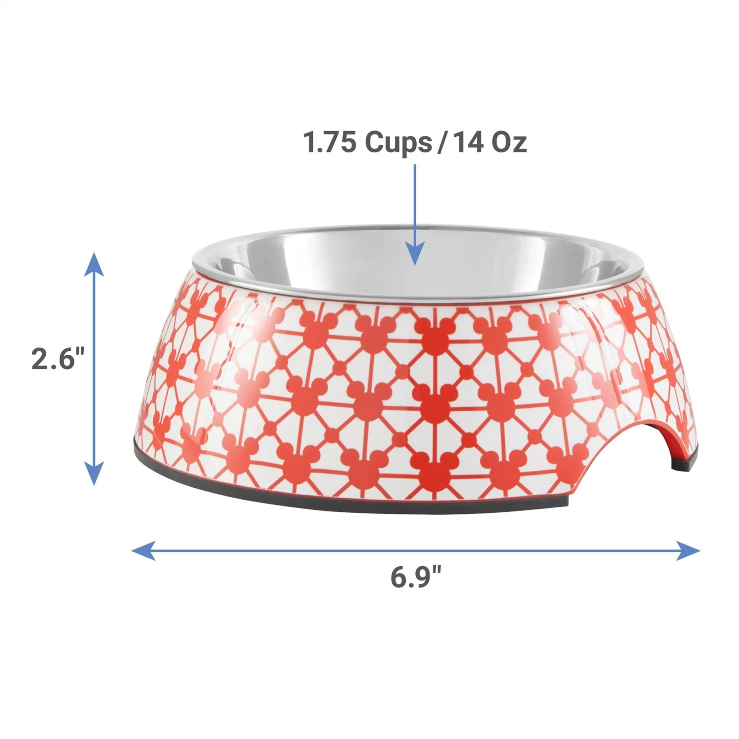 Disney Mickey Silicone Dog & Cat Food Mat & Disney Mickey Mouse Red Deco Stainless Steel & Melamine Dog & Cat Bowl - Image 7