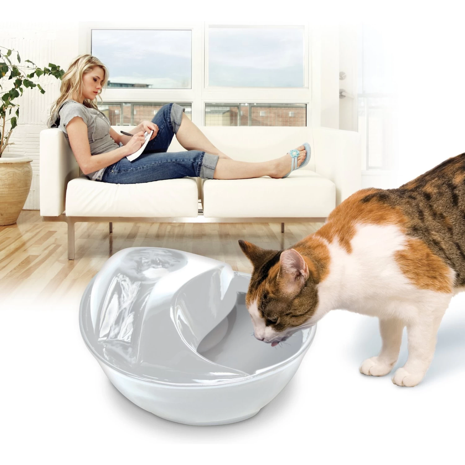 Pioneer Pet Raindrop Ceramic Dog & Cat Fountain - Image 3