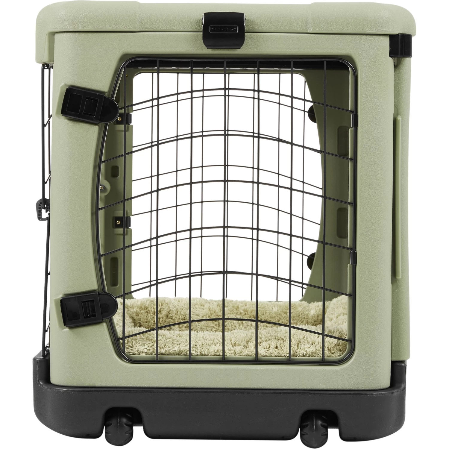 Pet Gear The Other Door Double Door Collapsible Wire Dog Crate & Plush Pad, Sage - Image 6