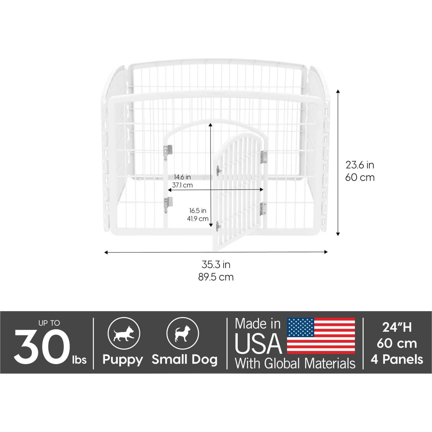 IRIS USA 4-8 Panel Dog Exercise Playpen With Door - Image 2